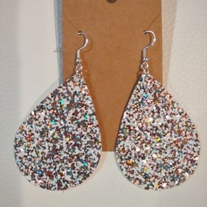 🍒2/$12🍒Handmade sequin tear drop leather earrings